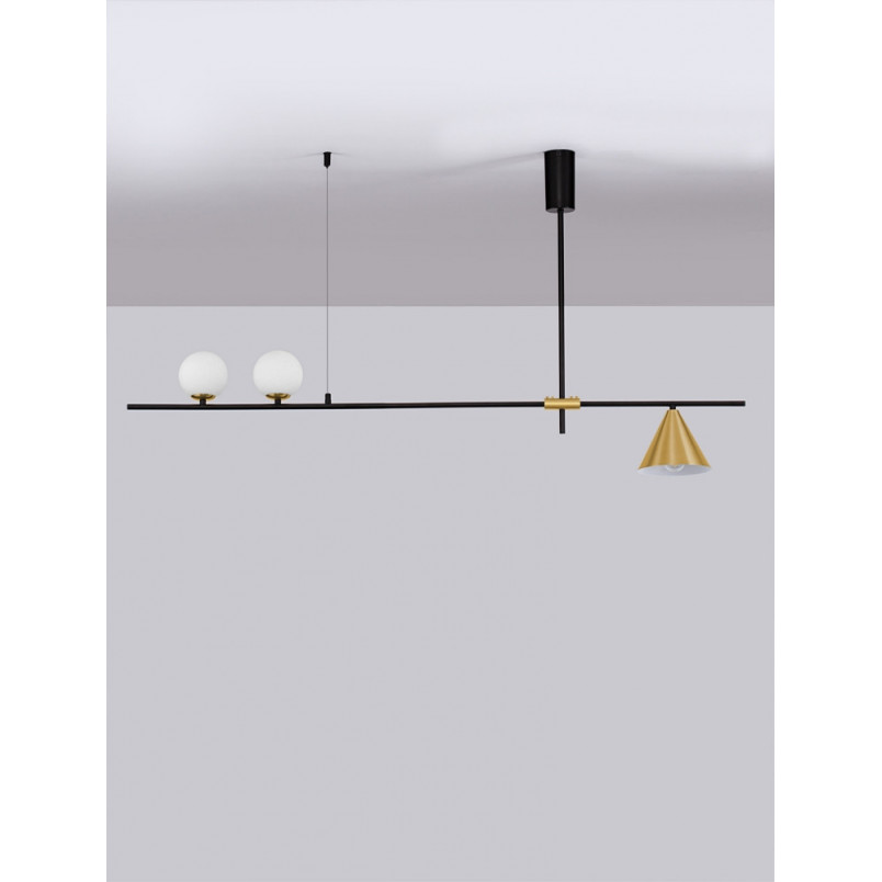 Lampa wisząca Antipe | Retro, Mosiądz i Szkło | Decolab24