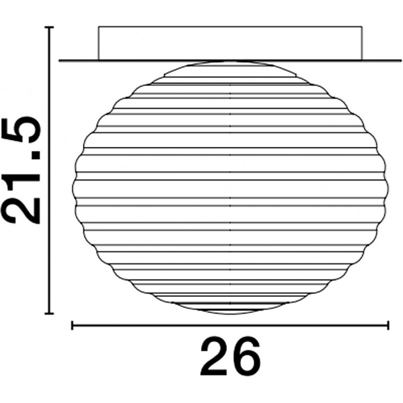 Plafon szklany Nella | E27, złoty, 35cm - Decolab24