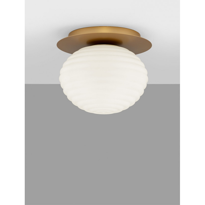 Plafon szklany Nella | E27, złoty, 35cm - Decolab24