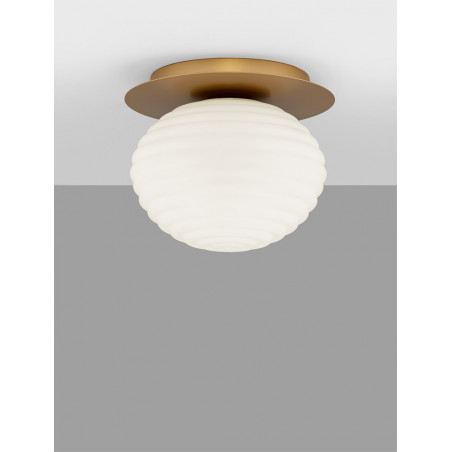 Plafon szklany Nella | E27, złoty, 35cm - Decolab24