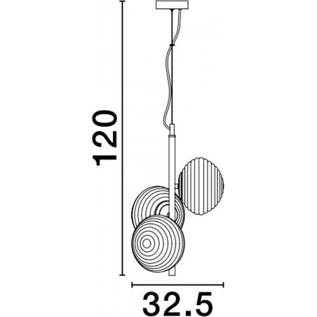 Lampa wisząca Nella | 3 punkty, szkło, złoto - Decolab24