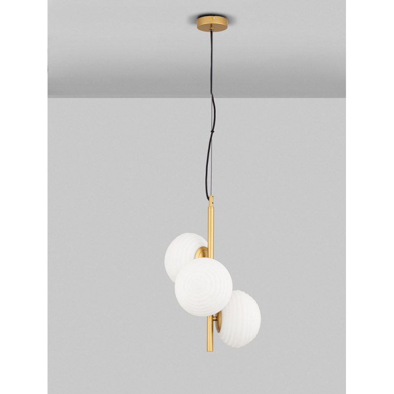 Lampa wisząca Nella | 3 punkty, szkło, złoto - Decolab24