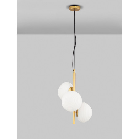 Lampa wisząca Nella | 3 punkty, szkło, złoto - Decolab24