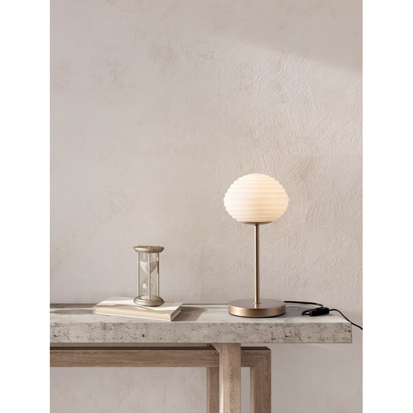 Lampa szklana Nella | Biało-złota, E14 | Decolab24