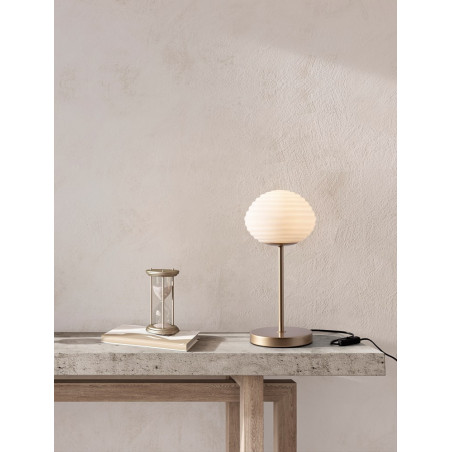 Lampa szklana Nella | Biało-złota, E14 | Decolab24