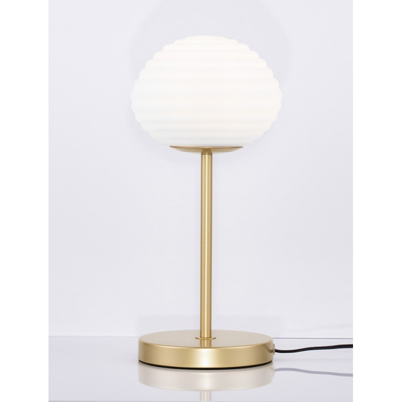 Lampa szklana Nella | Biało-złota, E14 | Decolab24