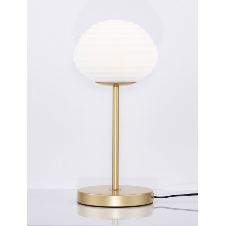 Lampa szklana Nella | Biało-złota, E14 | Decolab24