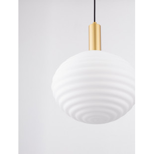 Lampa wisząca Nella: Szklana kula, złoty detal | Decolab24