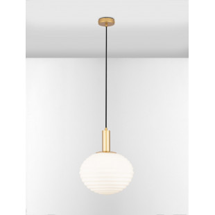 Lampa wisząca Nella: Szklana kula, złoty detal | Decolab24