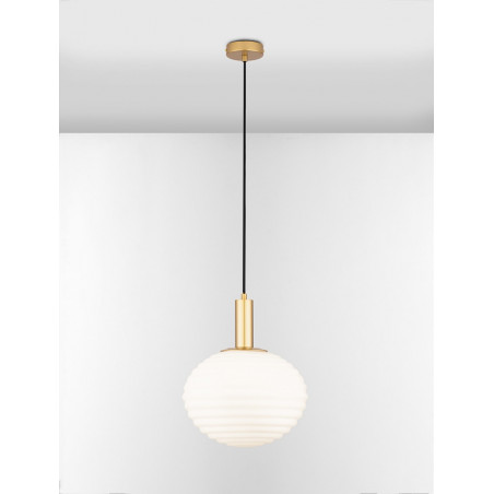 Lampa wisząca Nella: Szklana kula, złoty detal | Decolab24