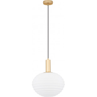 Lampa wisząca Nella: Szklana kula, złoty detal | Decolab24