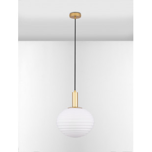 Lampa wisząca Nella: Szklana kula, złoty detal | Decolab24