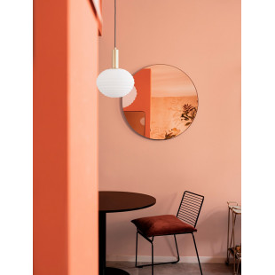 Lampa wisząca Nella | Szkło białe, złoto | Decolab24