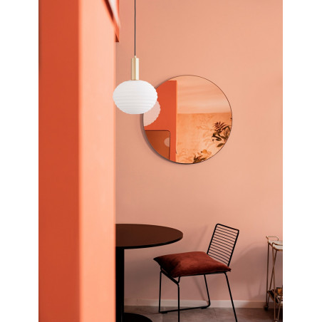 Lampa wisząca Nella | Szkło białe, złoto | Decolab24