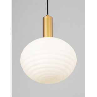 Lampa wisząca Nella | Szkło białe, złoto | Decolab24