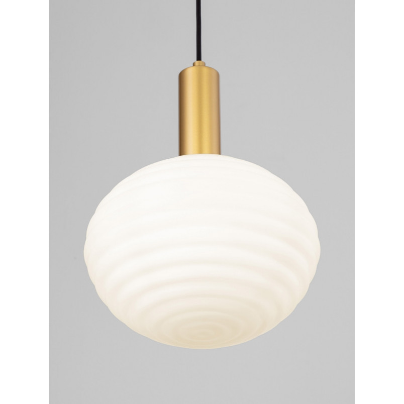 Lampa wisząca Nella | Szkło białe, złoto | Decolab24