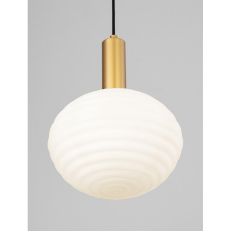 Lampa wisząca Nella | Szkło białe, złoto | Decolab24