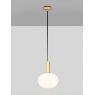 Lampa wisząca Nella | Szkło białe, złoto | Decolab24