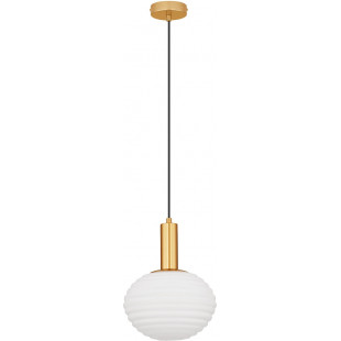 Lampa wisząca Nella | Szkło białe, złoto | Decolab24
