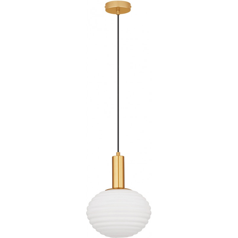 Lampa wisząca Nella | Szkło białe, złoto | Decolab24