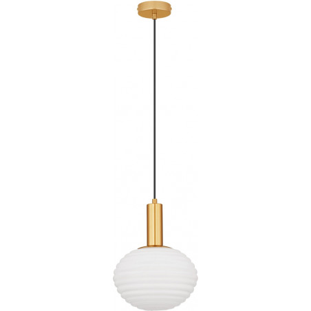 Lampa wisząca Nella | Szkło białe, złoto | Decolab24