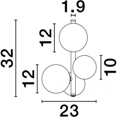 Kinkiet 3 szklane kule glamour Nerro - Luksusowy design | Decolab24