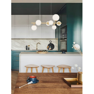 Lampa wisząca glamour Nerro VII - szkło, złoto | Decolab24