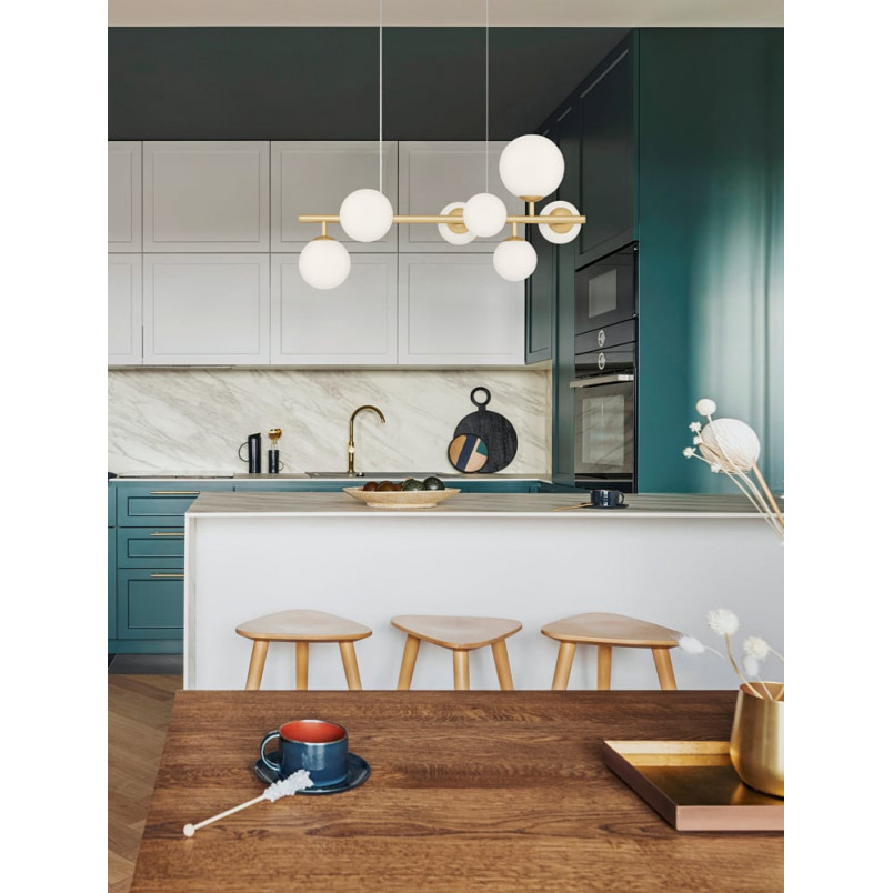 Lampa wisząca glamour Nerro VII - szkło, złoto | Decolab24