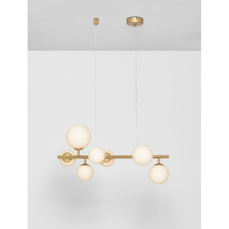 Lampa wisząca glamour Nerro VII - szkło, złoto | Decolab24
