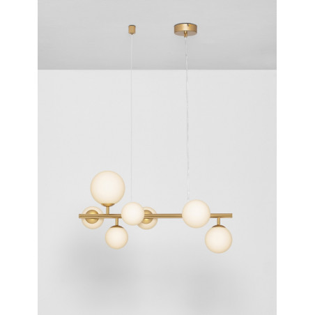 Lampa wisząca glamour Nerro VII - szkło, złoto | Decolab24