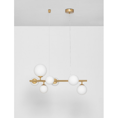 Lampa wisząca glamour Nerro VII - szkło, złoto | Decolab24