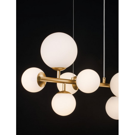 Lampa wisząca glamour Nerro VII - szkło, złoto | Decolab24