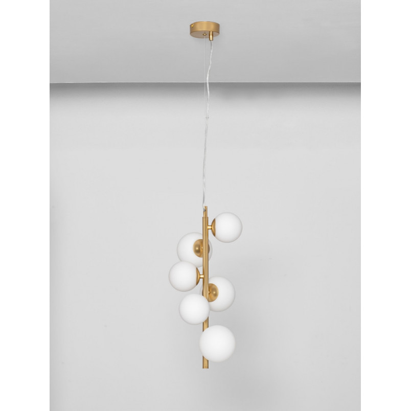 Lampa wisząca glamour Nerro VI - szkło, 6 punktów | Decolab24