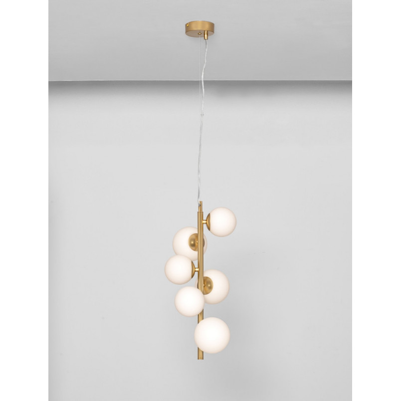 Lampa wisząca glamour Nerro VI - szkło, 6 punktów | Decolab24