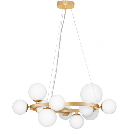 Lampa wisząca glamour Nerro XI - szklane kule, złoto | Decolab24