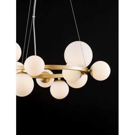 Lampa wisząca glamour Nerro XI - szklane kule, złoto | Decolab24