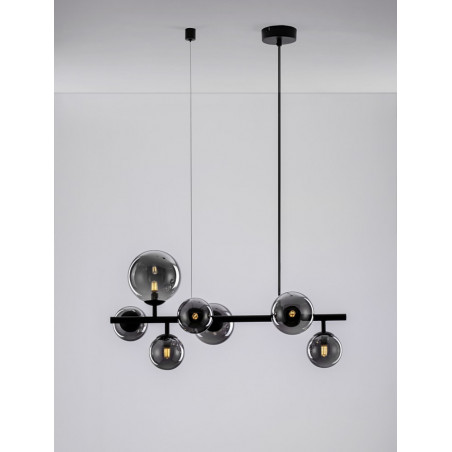 Lampa wisząca glamour Nerro VII | Szkło dymione, 7 żarówek