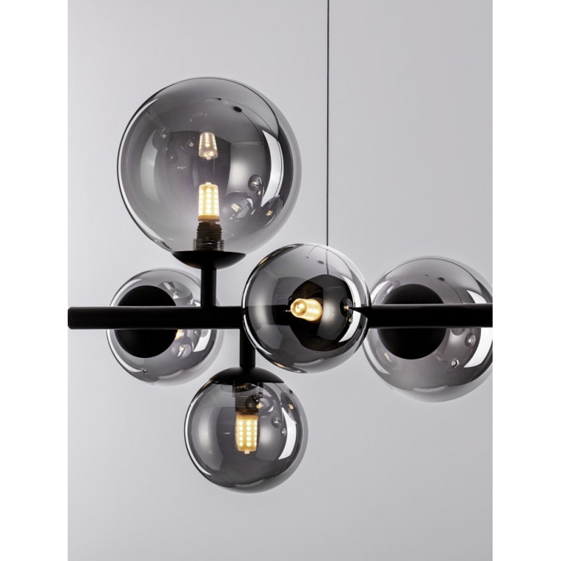 Lampa wisząca glamour Nerro VII | Szkło dymione, 7 żarówek