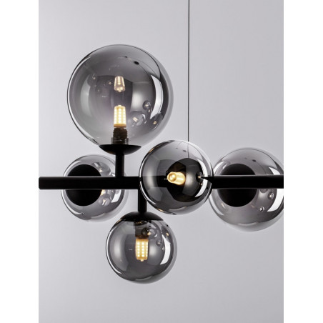 Lampa wisząca glamour Nerro VII | Szkło dymione, 7 żarówek
