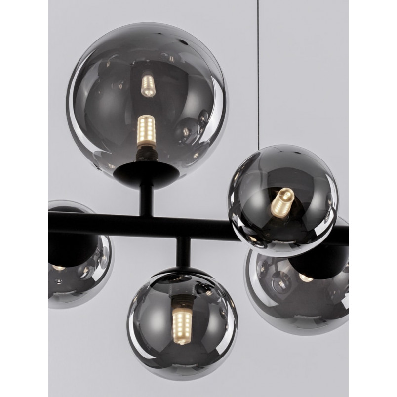 Lampa wisząca glamour Nerro VII | Szkło dymione, 7 żarówek