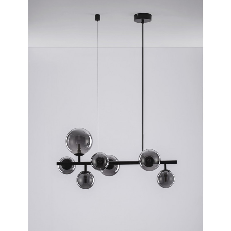 Lampa wisząca glamour Nerro VII | Szkło dymione, 7 żarówek