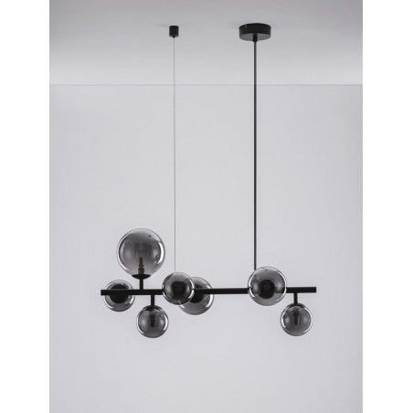 Lampa wisząca glamour Nerro VII | Szkło dymione, 7 żarówek