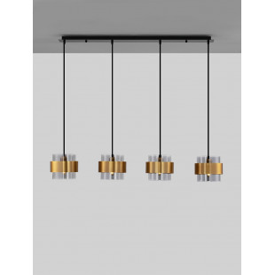 Lampa wisząca Nanno IV - szkło dymione, mosiądz | Decolab24