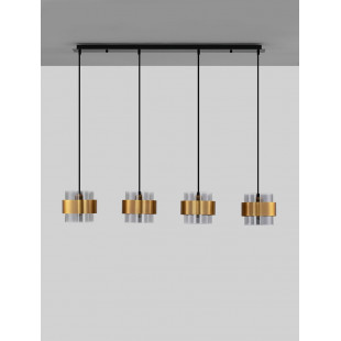 Lampa wisząca Nanno IV - szkło dymione, mosiądz | Decolab24