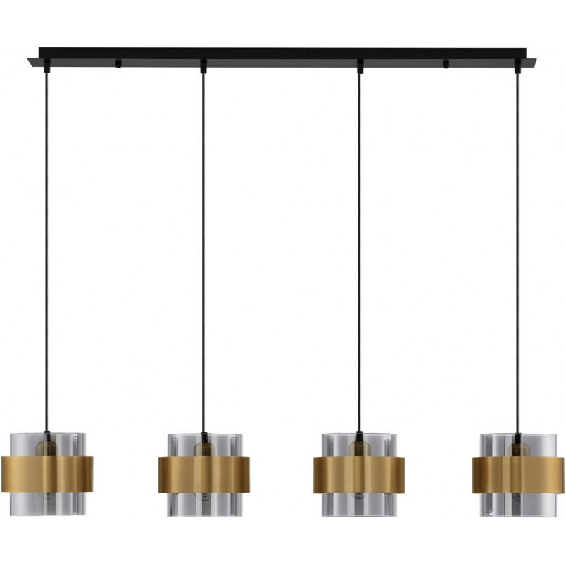 Lampa wisząca Nanno IV - szkło dymione, mosiądz | Decolab24