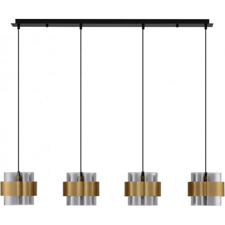 Lampa wisząca Nanno IV - szkło dymione, mosiądz | Decolab24