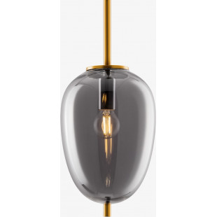 Lampa wisząca szklana glamour Tamo 15,8cm szkło dymione / złoty mosiądz
