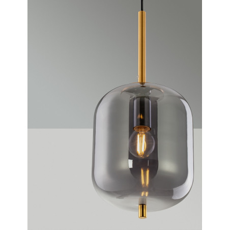 Lampa wisząca Glamour Tamo | Szkło dymione, złoty mosiądz - Decolab24