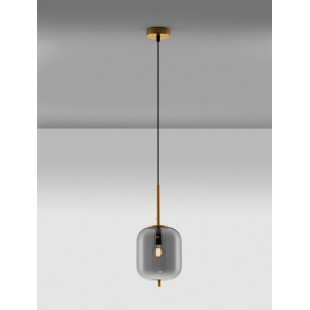 Lampa wisząca Glamour Tamo | Szkło dymione, złoty mosiądz - Decolab24