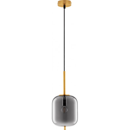 Lampa wisząca Glamour Tamo | Szkło dymione, złoty mosiądz - Decolab24
